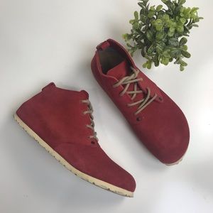 Birkenstock Dundee Bootie Red Suede Sz 41 EUC!!